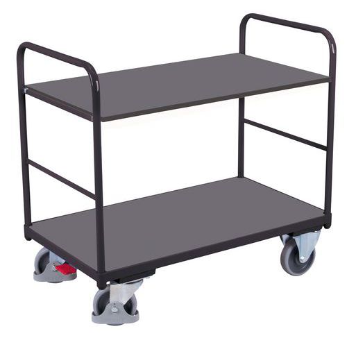 Wózki półkowe, do 250 kg, 2 półki - Wózek półkowy, do 250 kg, 2 półki, 99 x 106 x 70 cm, szary