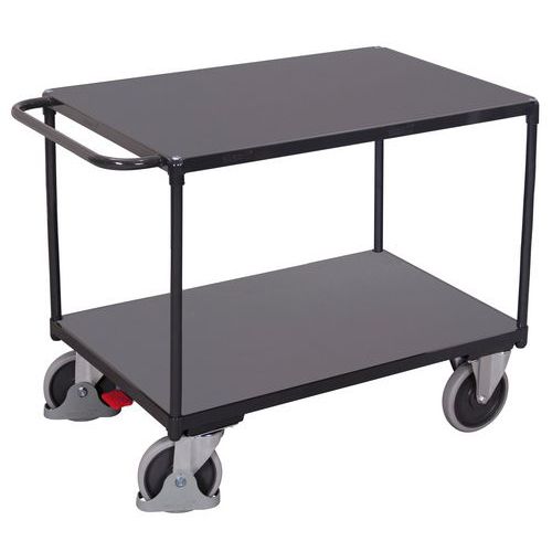 Wózki półkowe z uchwytem, do 400 - 500 kg, 2 półki - Wózek półkowy z uchwytem, do 500 kg, 2 półki, 92 x 119 x 60 cm, szary