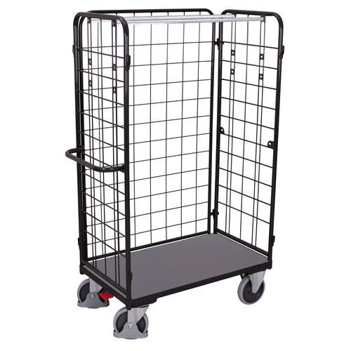 Wózki wysokiego składowania z 3 bokami z siatki, do 400 - 500 kg, 1 półka - Wózek wysokiego składowania z 3 bokami z siatki, do 400 kg, 1 półka, 1178 