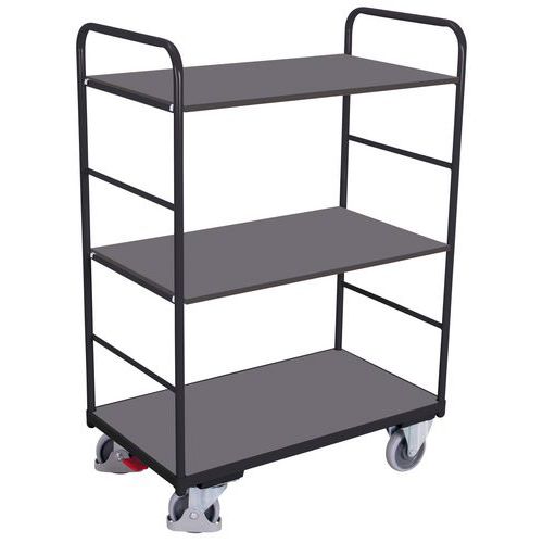 Wózki wysokiego składowania, do 250 kg, 3 półki - Wózek wysokiego składowania, do 250 kg, 3 półki, 153 x 106 x 60 cm, szary