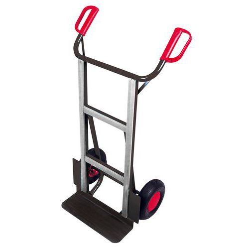 Wózki RU228, do 250 kg, 64 x 42,5 x 114,5 cm - Wózek RU228, do 250 kg, 64 x 42,5 x 114,5 cm, koła pompowane, szary