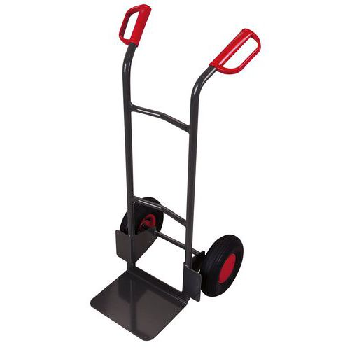 Wózki RU237, do 200 kg, 57 x 53 x 110,5 cm - Wózek RU237, do 200 kg, 57 x 53 x 110,5 cm, z kołami pompowanymi, szary