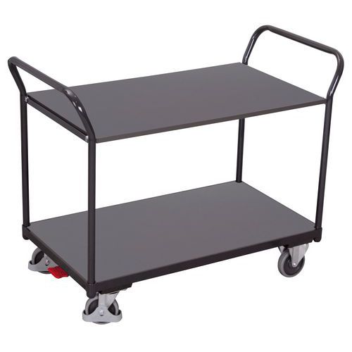 Wózki półkowe z dwoma uchwytami, do 200 kg - Wózek półkowy z dwoma uchwytami, do 200 kg, 119,5 x 60 x 93,5 cm, szary