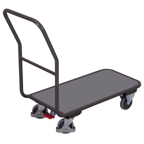 Wózki platformowe z uchwytem, do 200 kg - Wózek platformowy z uchwytem, do 200 kg, 111,5 x 45 x 97 cm, szary