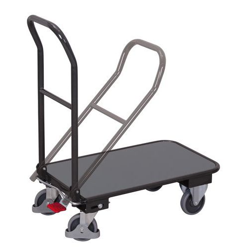Wózki platformowe ze składaną rączką, do 250 kg - Wózek platformowy ze składaną rączką, do 250 kg, 99,5 x 60 x 98 cm, szary