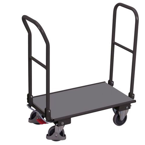Wózek platformowy z dwoma składanymi uchwytami, do 250 kg - Wózek platformowy z dwoma składanymi uchwytami, do 250 kg, 84 x 45 x 94 cm, szary