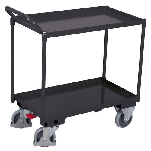 Wózki regałowe z półkami metalowymi, 2 półki, do 400 kg - Wózek regałowy z półkami metalowymi, 2 półki, do 400 kg, 101,5 x 50 x 102,5 cm, szary