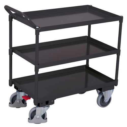 Wózki regałowe z półkami metalowymi, 3 półki, do 400 kg - Wózek regałowy z półkami metalowymi, 3 półki, do 400 kg, 101,5 x 50 x 102,5 cm, szary