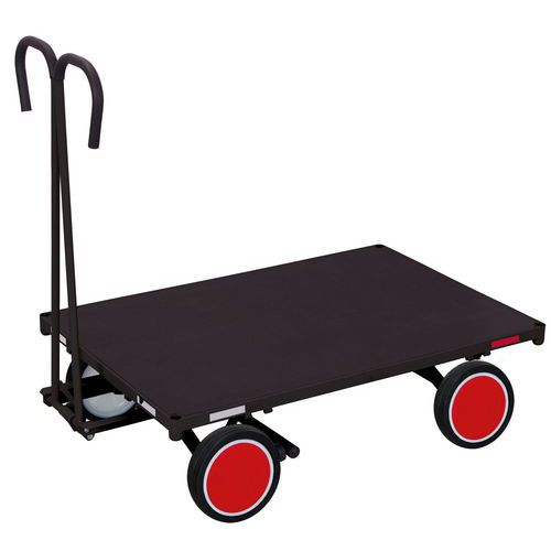 Wózki platformowe z uchwytem do ciągnięcia, do 700 kg - Wózek platformowy z uchwytem do ciągnięcia, do 700 kg, szary, koła pełne, 112 x 70 x 120 cm