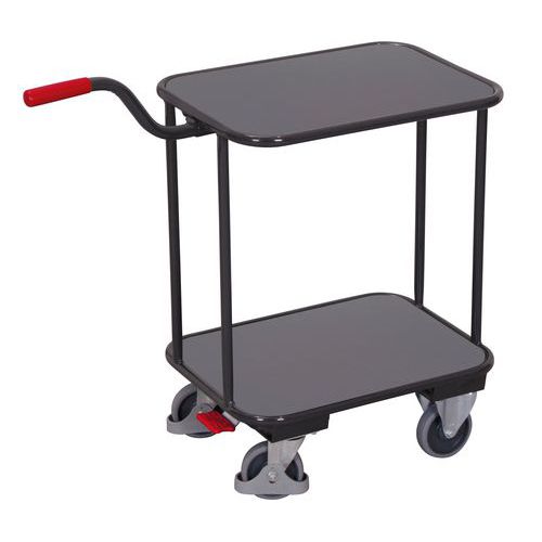 Wózki półkowe z uchwytem, do 200 kg, 2 półki, 91 x 94 x 45,5 cm - Wózek półkowy z uchwytem, do 200 kg, 2 półki, 91 x 94 x 45,5 cm, szary