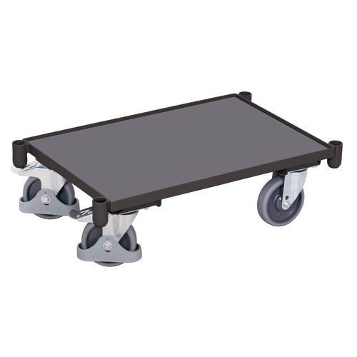 Platformy transportowe, do 250 kg, krawędź 10 mm, 67,5 x 41,5 x 20,5 cm - Platforma transportowa do 250 kg, krawędź 10 mm, 67,5 x 41,5 x 20,5 cm, szar