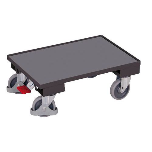 Platformy transportowe Euro system, do 250 kg, krawędź 10 mm, 61 x 41,5 x 23,5 cm - Platforma transportowa Euro system, do 250 kg, krawędź 10 mm, 61 x