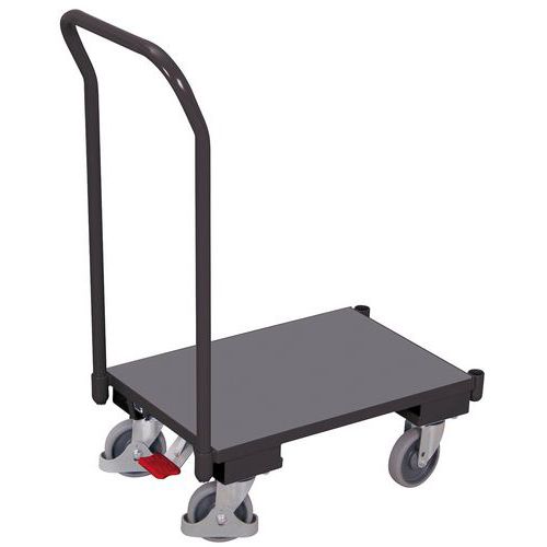 Wózki platformowe Euro z uchwytem, do 250 kg, 74 x 41,5 x 100 cm - Wózek platformowy Euro z uchwytem, do 250 kg, 74 x 41,5 x 100 cm, szary