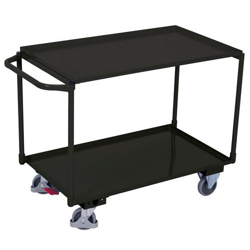 Wózki półkowe, 2 półki metalowe z podniesioną krawędzią, do 250 kg, 117 x 61 x 84,5 cm - Wózek półkowy, 2 półki metalowe z podniesioną krawędzią, do 2