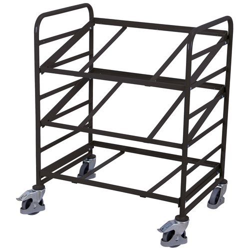 Wózki regałowe Euro na skrzynki z półkami skośnymi, 3 półki, 93,5 x 66,5 x 112,5 cm - Wózek regałowy Euro na skrzynki z półkami skośnymi, 3 półki, 93,