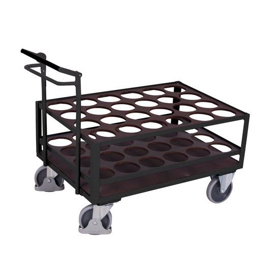Wózki rolkowe stalowe z powierzchnią antypoślizgową i hamulcem ręcznym, 128 x 77,5 x 109,5 cm - Wózek na cylindry stalowe z powierzchnią antypoślizgow