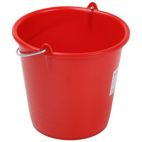 Wiaderka plastikowe Manutan Expert, 10 l - Wiaderko plastikowe Manutan Expert, 10 l, czerwone