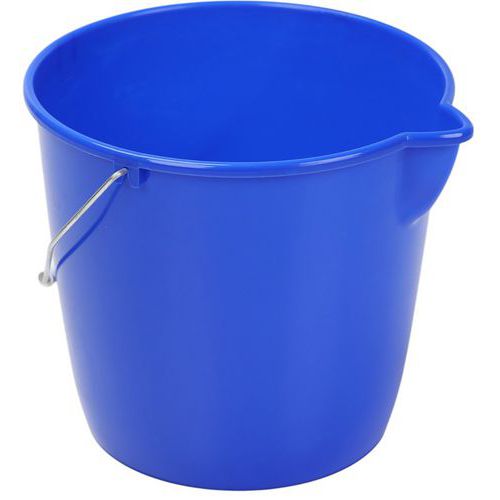 Plastikowe wiaderka Manutan Expert z dzióbkiem, 12 l - Plastikowe wiaderko Manutan Expert z dzióbkiem, 12 l, niebieskie
