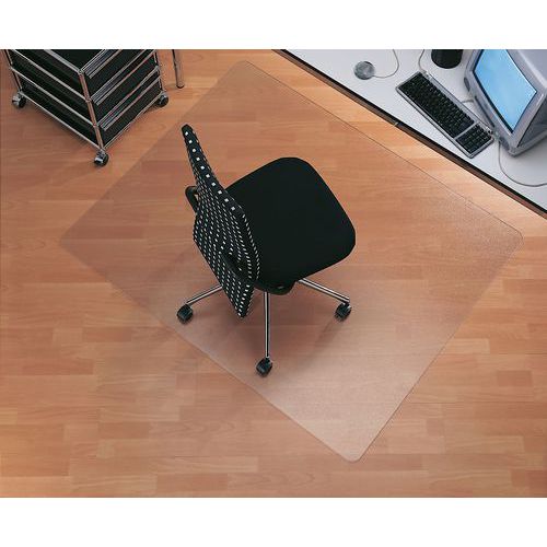 Podkładki ochronne pod krzesło Duragrip, do twardych podłóg, PET/PUR - Podkładka ochronna pod krzesło Duragrip, do twardych podłóg, PET/PUR, 110 × 120