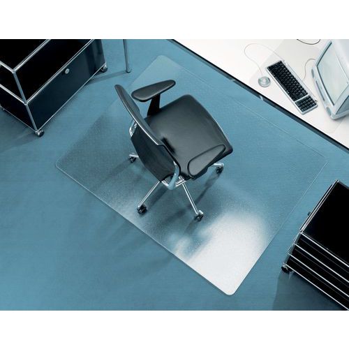 Podkładki ochronne pod krzesło Duragrip na dywany, do twardych podłóg, PET/PUR - Podkładka ochronna pod krzesło Duragrip na dywany, PET/PUR, 130 × 120