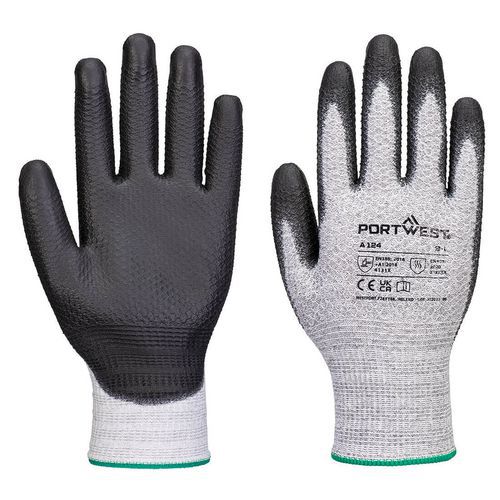 Rękawica Grip 13 PU Diamond Knit 12 par, czarny/szary - Rękawica Grip 13 PU Diamond Knit 12 par, czarny/szary, rozm.M