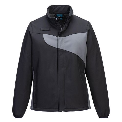 Damska kurtka softshell PW2 (2L), czarny/szary