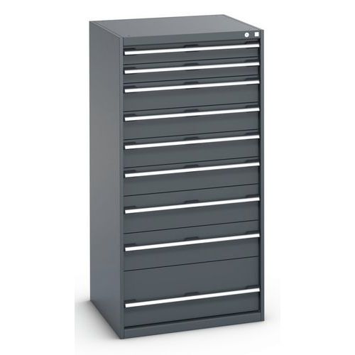 Warsztatowe szafki z szufladami Bott Cubio, 160 x 80 x 52,5-75 cm, 9 szuflad - Warsztatowa szafka z szufladami Bott Cubio, 160 x 80 x 75 cm, 9 szuflad