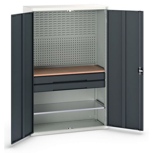 Szafki warsztatowe Bott Verso z szufladami, szerokość 130 cm - Szafka warsztatowa z szufladami Bott Verso, 200 x 130 x 55 cm, 1 półka, 2 szuflady, sza