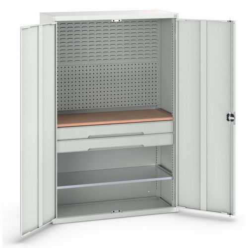 Szafki warsztatowe Bott Verso z szufladami, szerokość 130 cm - Szafka warsztatowa z szufladami Bott Verso, 200 x 130 x 55 cm, 1 półka, 2 szuflady, sza