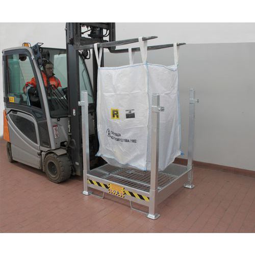 Stojaki do Big Bag z możliwością sztaplowania - Sztaplowany stojak na Big Bag, pomarańczowy, 900 kg, 100 x 100 cm