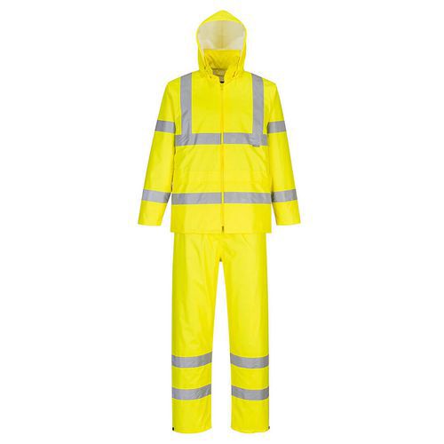 Przeciwdeszczowy komplet ostrzegawczy, żółty - Przeciwdeszczowy komplet ostrzegawczy, żółty, vel. 4XL
