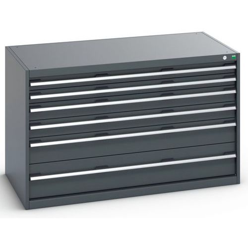 Szuflady warsztatowe Bott Cubio 200, 80 x 130 x 65-75 cm, 6 szuflad - Szafka warsztatowa z szufladami Bott Cubio 200, 80 x 130 x 75 cm, 6 szuflad, ant